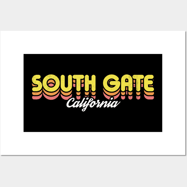 Retro South Gate California Wall Art by rojakdesigns